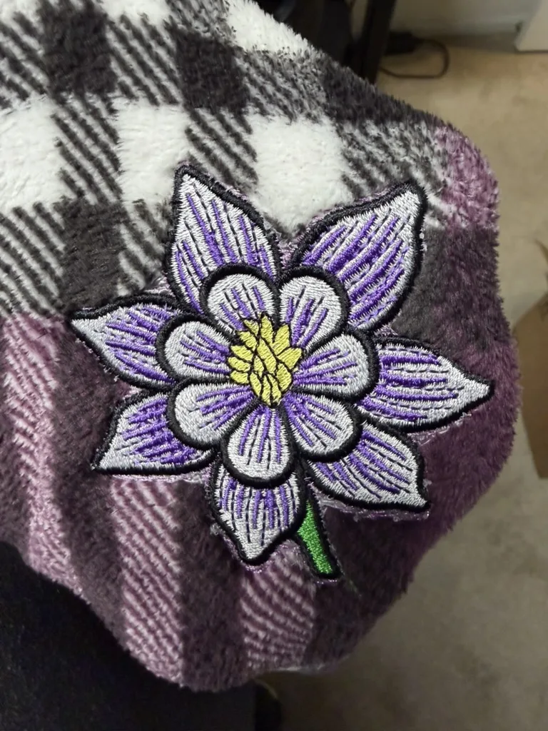Columbine embroidered fleece