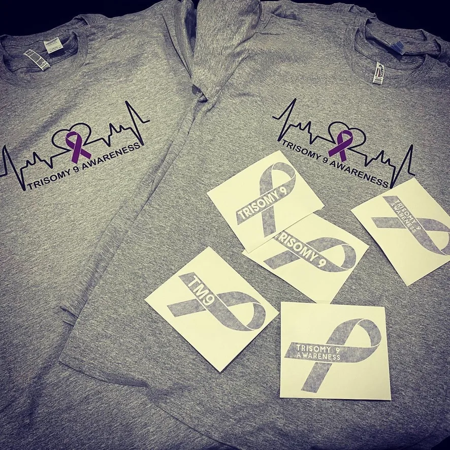 Trisomy awareness ribbon transfers