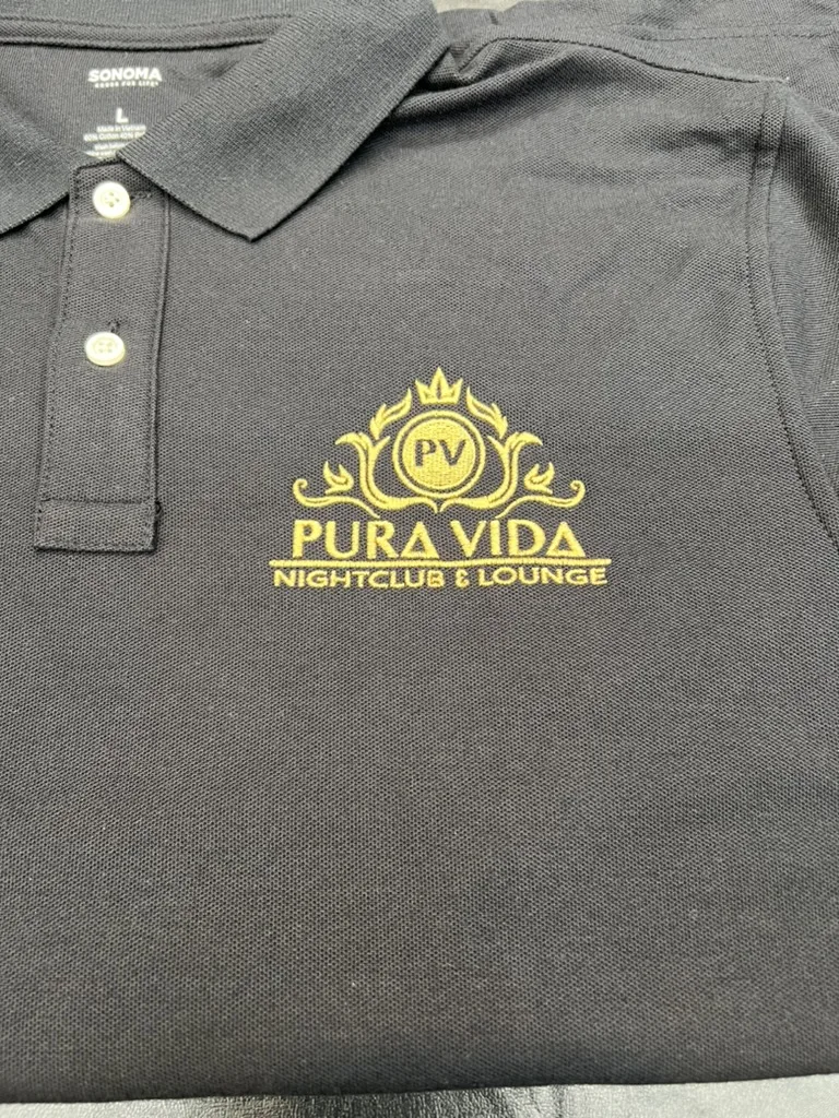 Pura Vida gold-foil polo